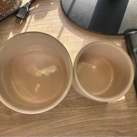 Rae Dunn  Ceramic Salsa and Guac Bowls with Wooden Spoons - Picture 2 of 3